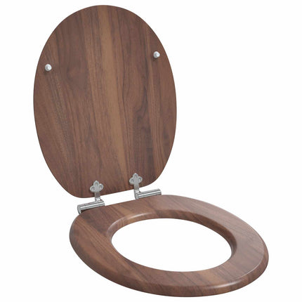 Blødt lukket toiletbræt 2 pcs Brun 44 x 38 cm MDF plade