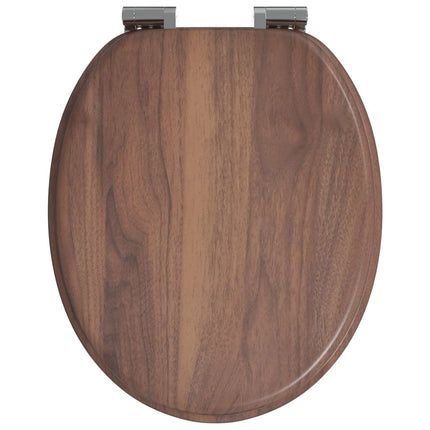 Blødt lukket toiletbræt 2 pcs Brun 44 x 38 cm MDF plade