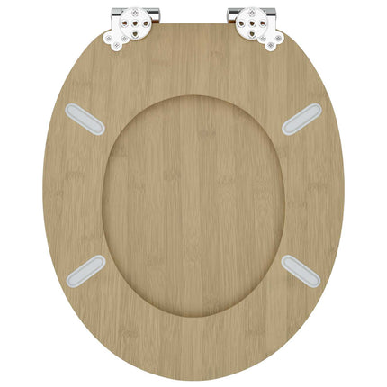 Blødt lukket toiletbræt 2 pcs Lys Bambusfarve 44 x 38 cm