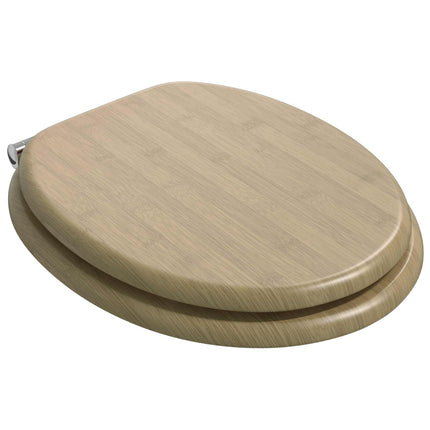 Blødt lukket toiletbræt 2 pcs Lys Bambusfarve 44 x 38 cm