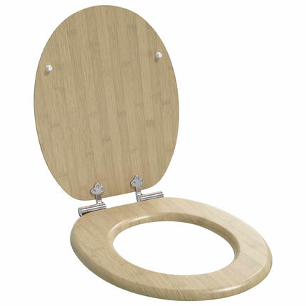 Blødt lukket toiletbræt 2 pcs Lys Bambusfarve 44 x 38 cm