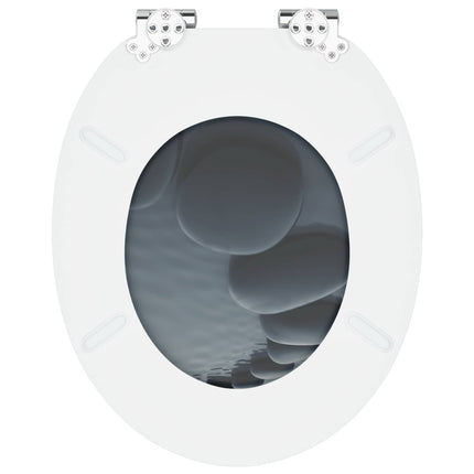 Blødt lukket toiletbræt 2 pcs Grå 44 x 38 cm MDF plade
