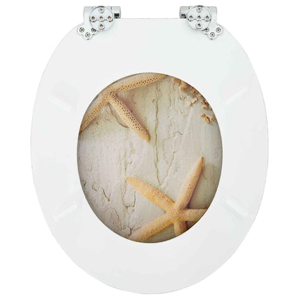 Blødt lukket toiletbræt 2 pcs Gul og Hvid 44 x 38 cm MDF plade