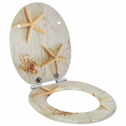 Blødt lukket toiletbræt 2 pcs Gul og Hvid 44 x 38 cm MDF plade