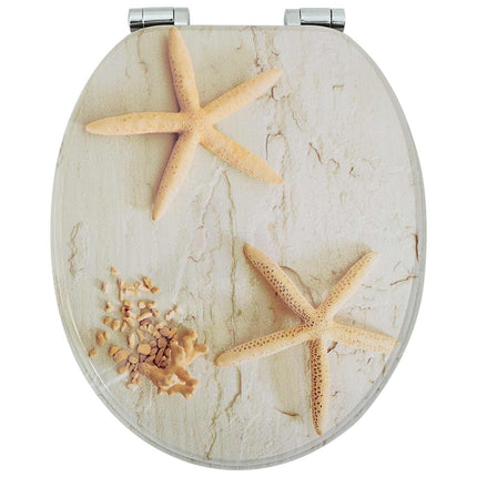 Blødt lukket toiletbræt 2 pcs Gul og Hvid 44 x 38 cm MDF plade