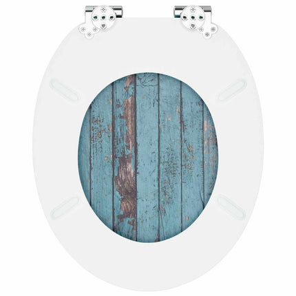 Blødt lukket toiletbræt 2 pcs Blå 44 x 38 cm MDF plade