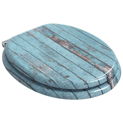 Blødt lukket toiletbræt 2 pcs Blå 44 x 38 cm MDF plade