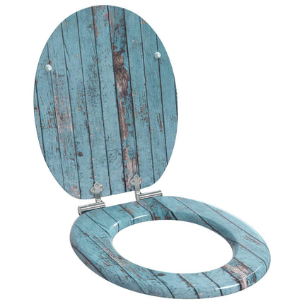Blødt lukket toiletbræt 2 pcs Blå 44 x 38 cm MDF plade