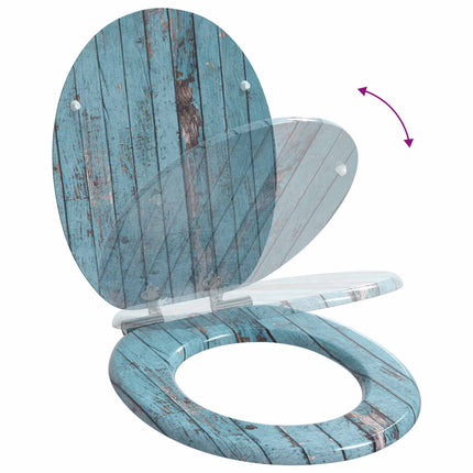 Blødt lukket toiletbræt 2 pcs Blå 44 x 38 cm MDF plade