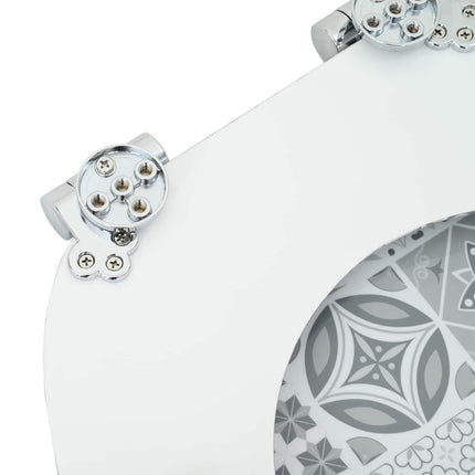 Blødt lukket toiletbræt 2 pcs Blå og Hvid Porcelæn 44 x 38 cm