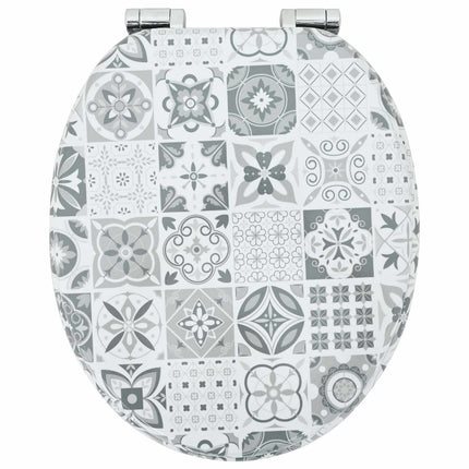 Blødt lukket toiletbræt 2 pcs Blå og Hvid Porcelæn 44 x 38 cm