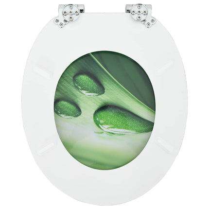 Blødt lukket toiletbræt 2 pcs Grøn Dråbe 44 x 38 cm MDF plade