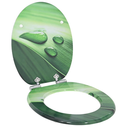 Blødt lukket toiletbræt 2 pcs Grøn Dråbe 44 x 38 cm MDF plade