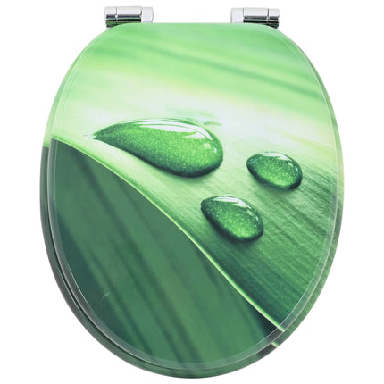 Blødt lukket toiletbræt 2 pcs Grøn Dråbe 44 x 38 cm MDF plade