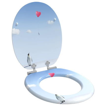Blødt lukket toiletbræt 2 pcs Blå 44 x 38 cm MDF plade