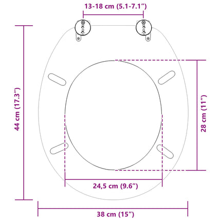 Blødt lukket toiletbræt 2 pcs Grå 44 x 38 cm MDF plade
