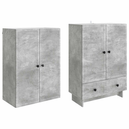 Skab Sæt 2 pcs Betongrå 66 x 34,5 x 95 cm Konstrueret træ