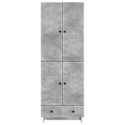 Skab Sæt 2 pcs Betongrå 66 x 34,5 x 95 cm Konstrueret træ