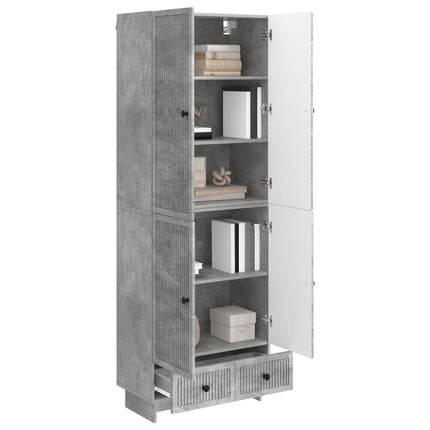 Skab Sæt 2 pcs Betongrå 66 x 34,5 x 95 cm Konstrueret træ