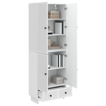 Skab Sæt 2 pcs Hvid højglans 66 x 34,5 x 95 cm Konstrueret træ