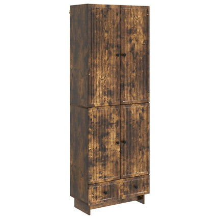 Skab Sæt 2 pcs Røget eg 66 x 34,5 x 95 cm Konstrueret træ