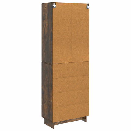 Skab Sæt 2 pcs Røget eg 66 x 34,5 x 95 cm Konstrueret træ