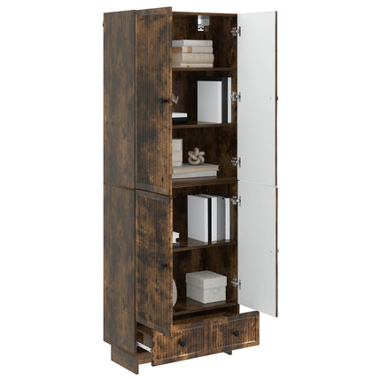 Skab Sæt 2 pcs Røget eg 66 x 34,5 x 95 cm Konstrueret træ