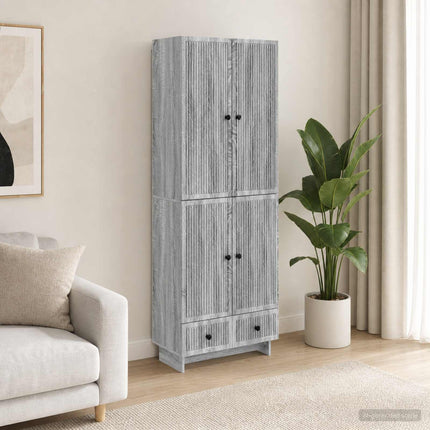 Skab Sæt 2 pcs Grå Sonoma 66 x 34,5 x 95 cm Konstrueret træ