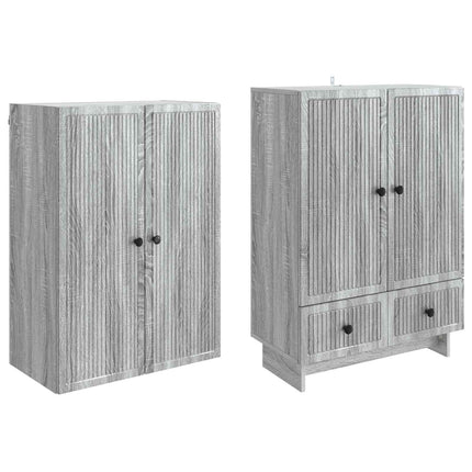 Skab Sæt 2 pcs Grå Sonoma 66 x 34,5 x 95 cm Konstrueret træ
