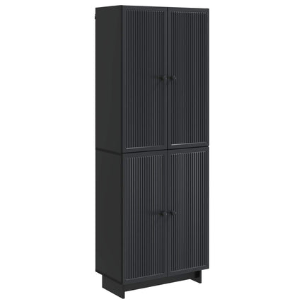 Skab Sæt 2 pcs Sort 66 x 34,5 x 90 cm Konstrueret træ
