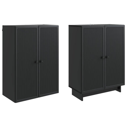 Skab Sæt 2 pcs Sort 66 x 34,5 x 90 cm Konstrueret træ