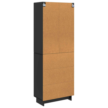 Skab Sæt 2 pcs Sort 66 x 34,5 x 90 cm Konstrueret træ