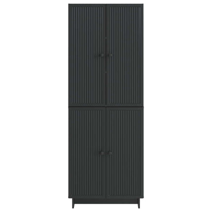 Skab Sæt 2 pcs Sort 66 x 34,5 x 90 cm Konstrueret træ