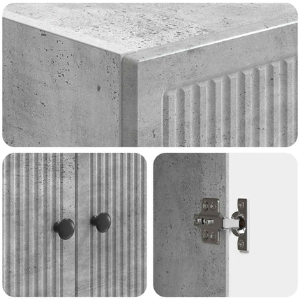 Skab Sæt 2 pcs Betongrå 66 x 34,5 x 90 cm Konstrueret træ