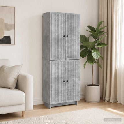 Skab Sæt 2 pcs Betongrå 66 x 34,5 x 90 cm Konstrueret træ