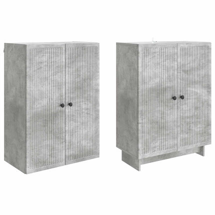 Skab Sæt 2 pcs Betongrå 66 x 34,5 x 90 cm Konstrueret træ