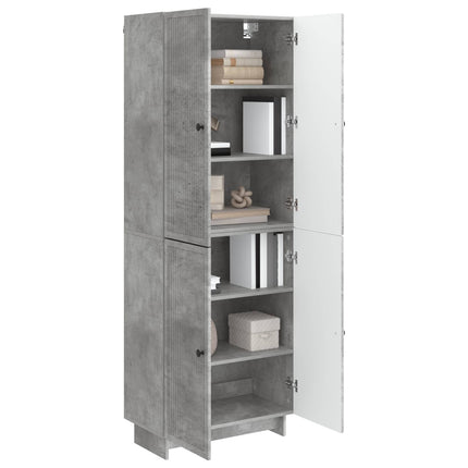 Skab Sæt 2 pcs Betongrå 66 x 34,5 x 90 cm Konstrueret træ