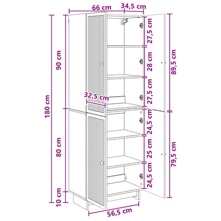 Skab Sæt 2 pcs Betongrå 66 x 34,5 x 90 cm Konstrueret træ