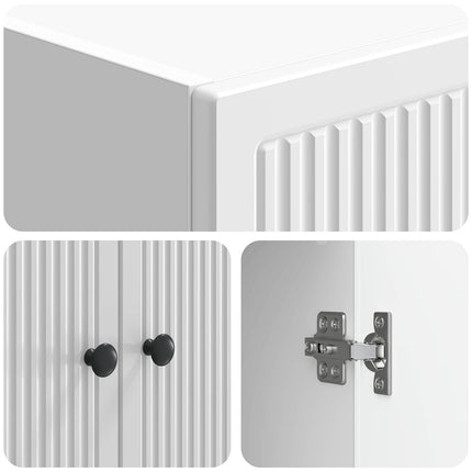 Skab Sæt 2 pcs Hvid højglans 66 x 34,5 x 90 cm Konstrueret træ