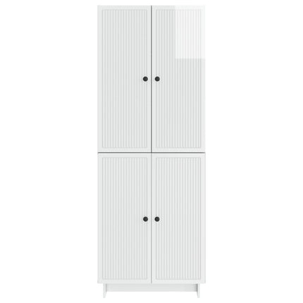 Skab Sæt 2 pcs Hvid højglans 66 x 34,5 x 90 cm Konstrueret træ