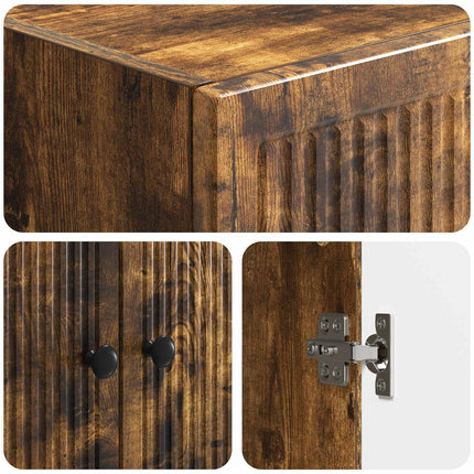 Skab Sæt 2 pcs Røget eg 66 x 34,5 x 90 cm Konstrueret træ
