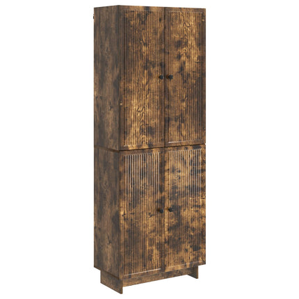 Skab Sæt 2 pcs Røget eg 66 x 34,5 x 90 cm Konstrueret træ