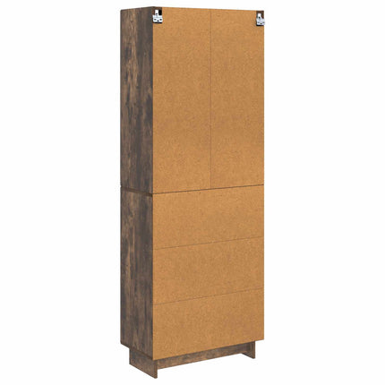 Skab Sæt 2 pcs Røget eg 66 x 34,5 x 90 cm Konstrueret træ