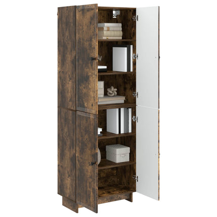 Skab Sæt 2 pcs Røget eg 66 x 34,5 x 90 cm Konstrueret træ