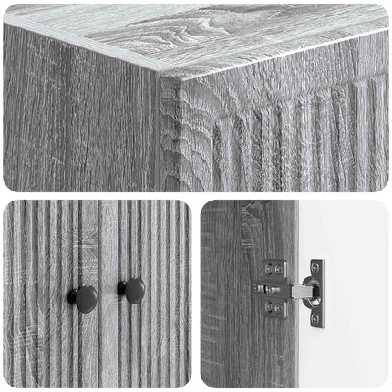 Skab Sæt 2 pcs Grå Sonoma 66 x 34,5 x 90 cm Konstrueret træ