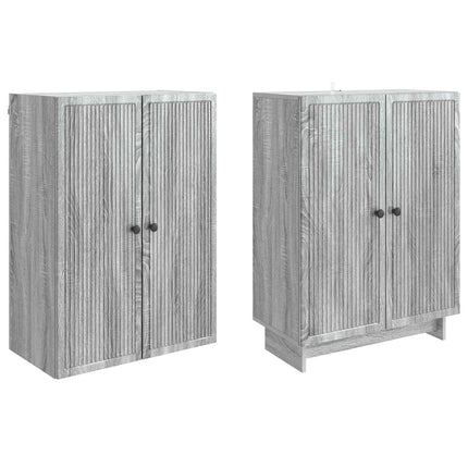 Skab Sæt 2 pcs Grå Sonoma 66 x 34,5 x 90 cm Konstrueret træ