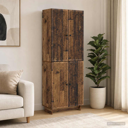 Skab Sæt 2 pcs Gammelt træ 66 x 34,5 x 90 cm Konstrueret træ