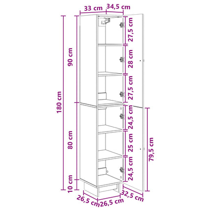 Skab Sæt 2 pcs Sonoma-eg 34,5 x 33 x 90 cm Konstrueret træ