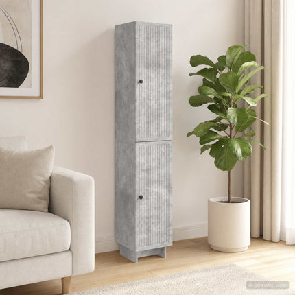 Skab Sæt 2 pcs Betongrå 34,5 x 33 x 90 cm Konstrueret træ