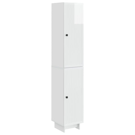 Skab Sæt 2 pcs Hvid højglans 34,5 x 33 x 90 cm Konstrueret træ